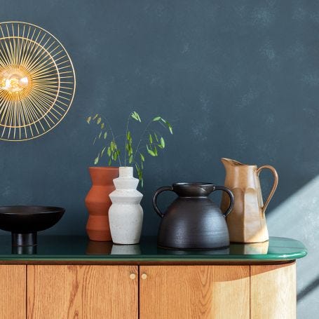 Terracotta Geo Vase White