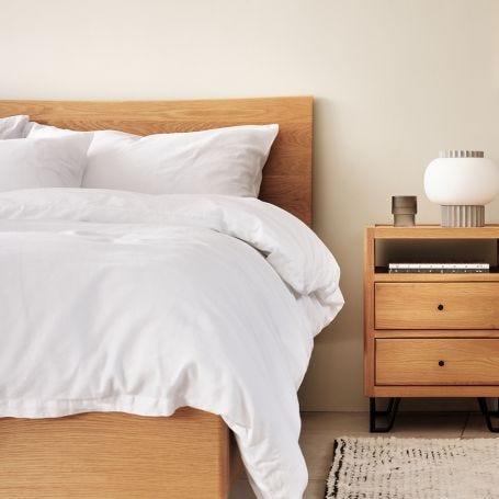 Organic Cotton Sateen White Bed Linen