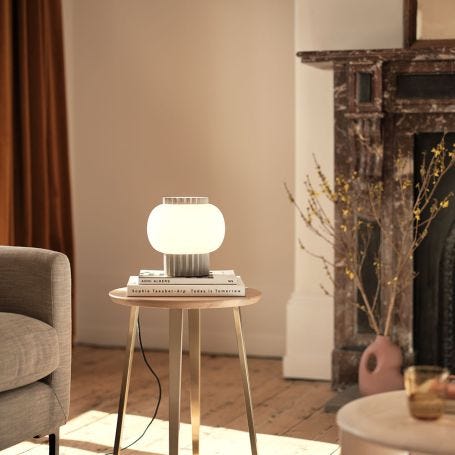 Doric Table Lamp Glass & Concrete Small