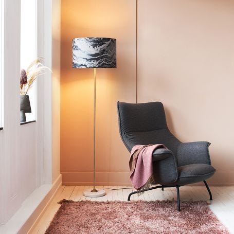Simple Stick Floor Lamp Base Only White Marble