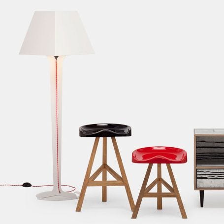 Heidi Barstool Wood Base Gloss Black Seat