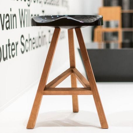 Heidi Counter Stool Wood Base Gloss Black Seat