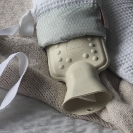 Long Hot Water Bottle, Waffle White