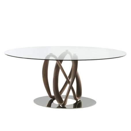 Infinity Elliptical Dining Table, Canaletta Walnut