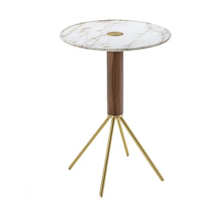 Jelly 55 Side Table Round White Calacatta Gold
