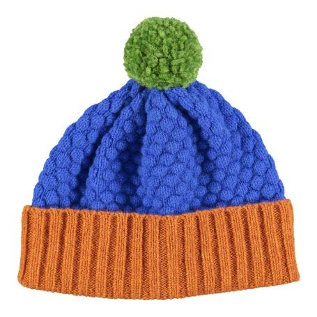 Kids Lambswool Bobble Hat Blue