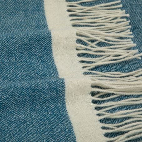 Lambswool Edge Throw Navy 140 x 200cm
