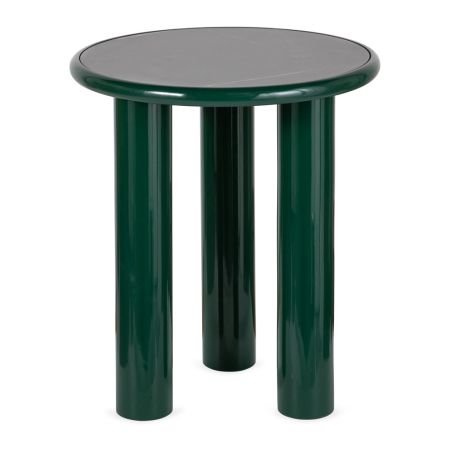 Lazio Side Table in Green and Black Ceramic.