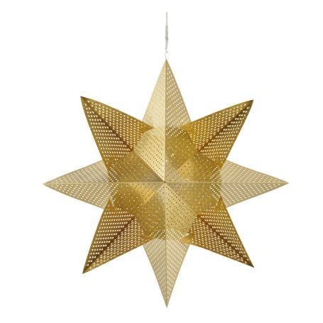 Lene LED Indoor Metal Hanging Star Light Gold 33cm