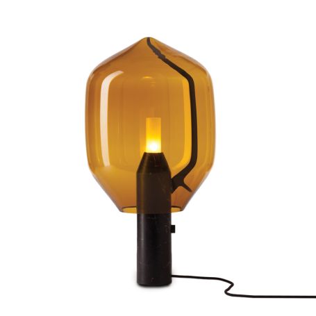 Lighthouse Table Lamp Amber Glass