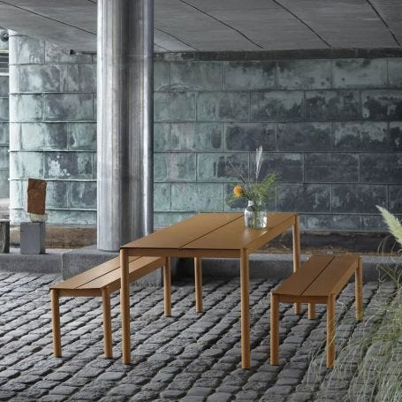Linear Outdoor Steel Bench