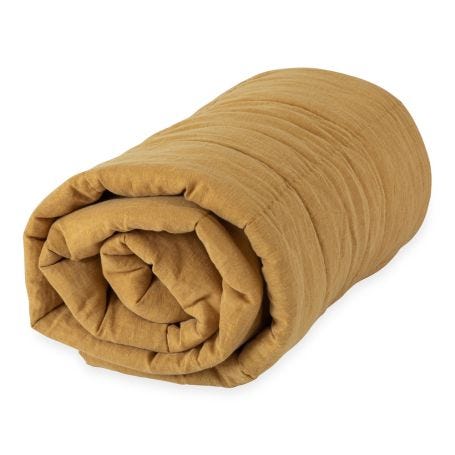 Linen Cotton Quilt Mustard