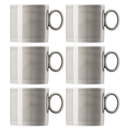 Loft Mug Set Of 6 Moon Grey