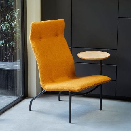 Lucio High Back Chair With Side Table