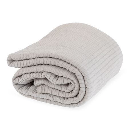Lule Cotton Linear Quilt Grey