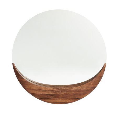 Luna Wall Mirror European Walnut Medium