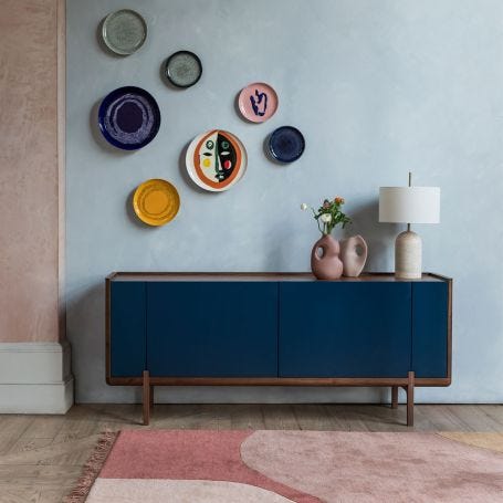 Elka Sideboard Walnut Blue