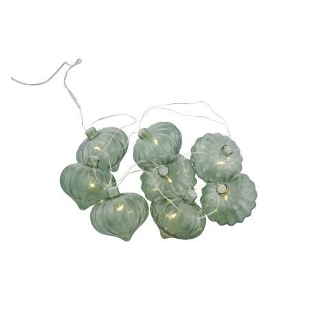 Millie LED Indoor Glass Garland Lights Green 190cm
