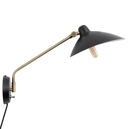 Milton Swing Arm Wall Light Black