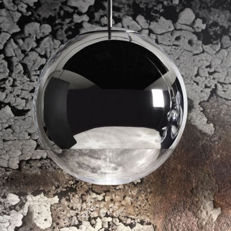 Mirror Ball LED Pendant Light System Round Chrome