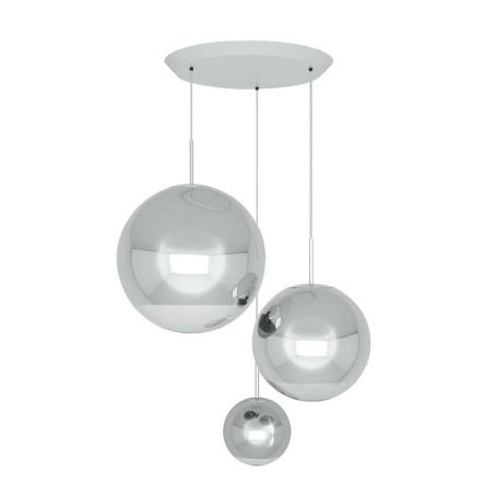 Mirror Ball LED Pendant Light System Round Chrome