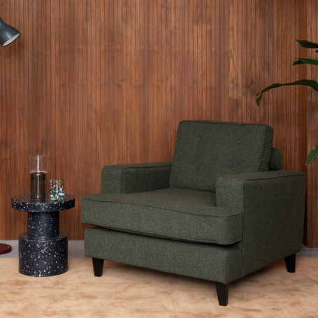Mistral Armchair Textured Boucle Fern Black Feet