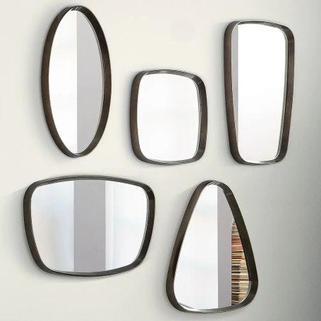 Mix 1 Rectangular Wall Mirror Canaletta Walnut