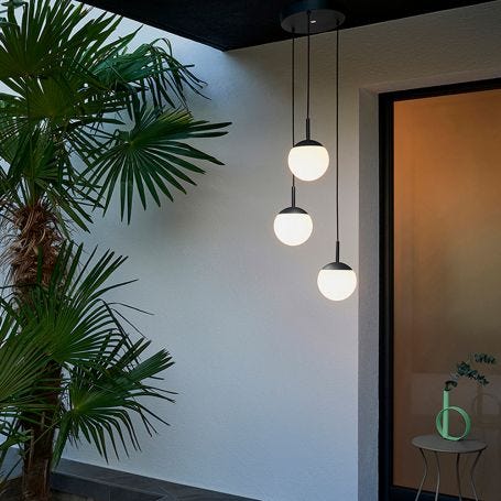 Mooon LED Outdoor Triple Pendant Light Anthracite