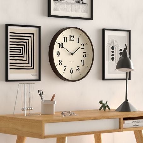 Hopscotch Wall Clock Dark Plywood
