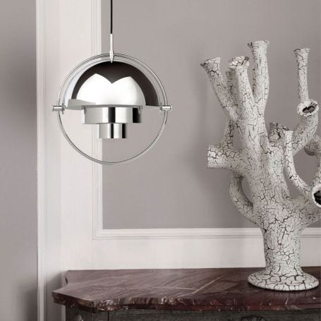 Multi-Lite Pendant Light Chrome Frame Small