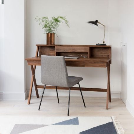 Navarra Desk With Top 3 Drawers Walnut