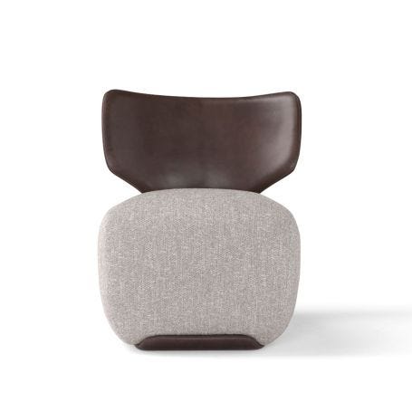 Noa Armchair Shell Leather Stonewash 266 Cushion Fabric Numa 01