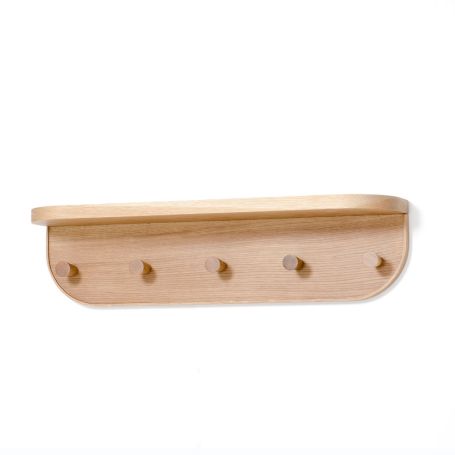 Oak Shelf with Hooks