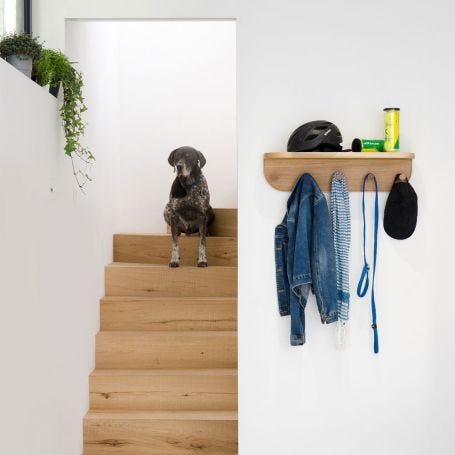 Oak Shelf with Hooks