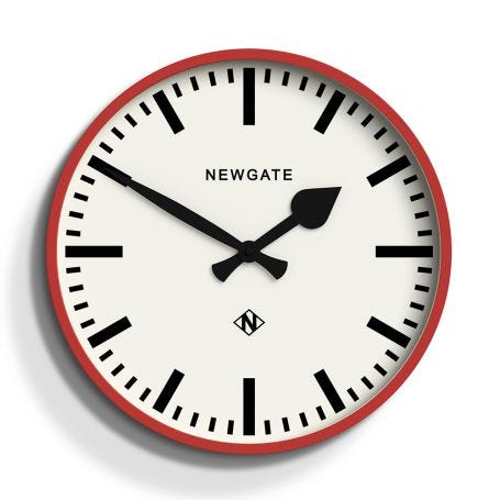 Number Three Railway Wall Clock Red