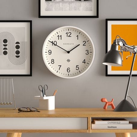 Number Three Professor Wall Clock Polar White