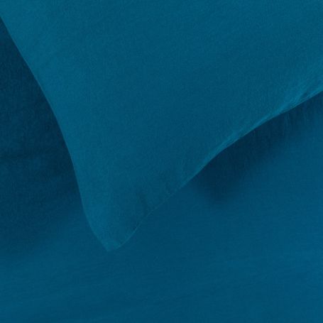 Organic Cotton Sateen Petrol Blue Bed Linen