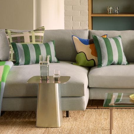Cabana Stripe Cushion Forest/Blue