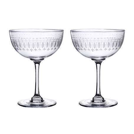 Champagne Saucers Ovals Set of 2