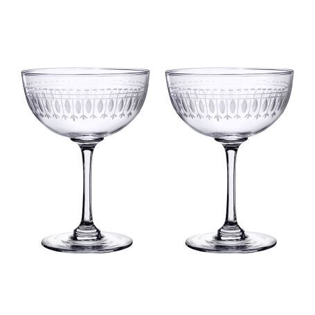 Champagne Saucers Ovals Set of 2