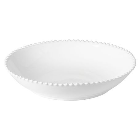 Pearl White Round Serving Bowl