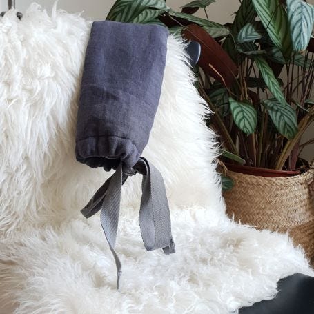 Long Hot Water Bottle, Pimlico Linen Stone