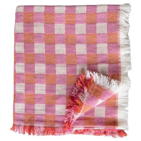 Poppy Merino Throw Pink 130 x 170cm