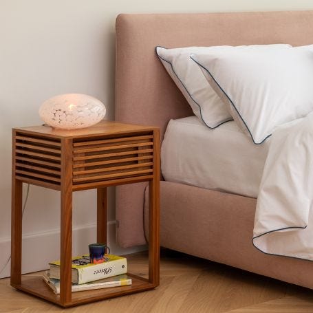 Speckled Glass Table Lamp White