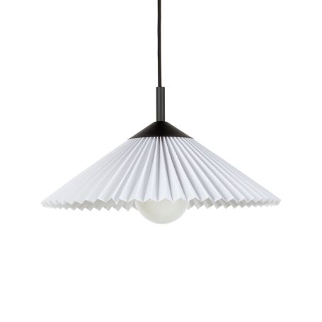 Pleated Pendant Light Black/White