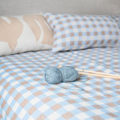 Poppy Merino Throw Blue 130 x 170cm