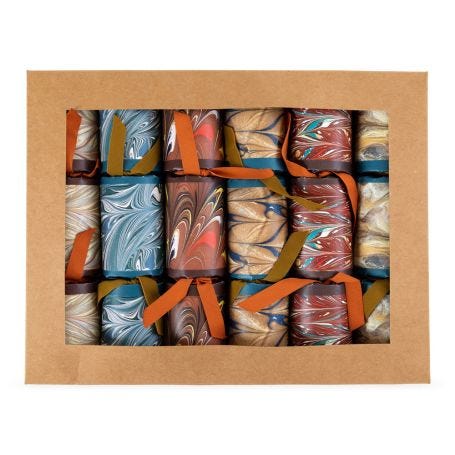 Red Marble Crackers Set of 6