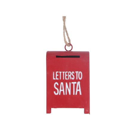 Red Tin Post Box Decoration