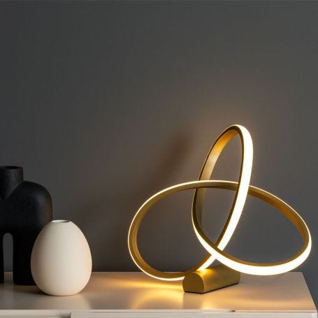 Ribbon LED Table Lamp Satin Gold