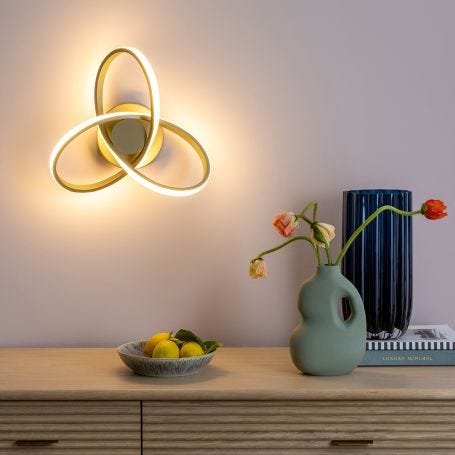 Ribbon LED Flush Surface Light Satin Gold